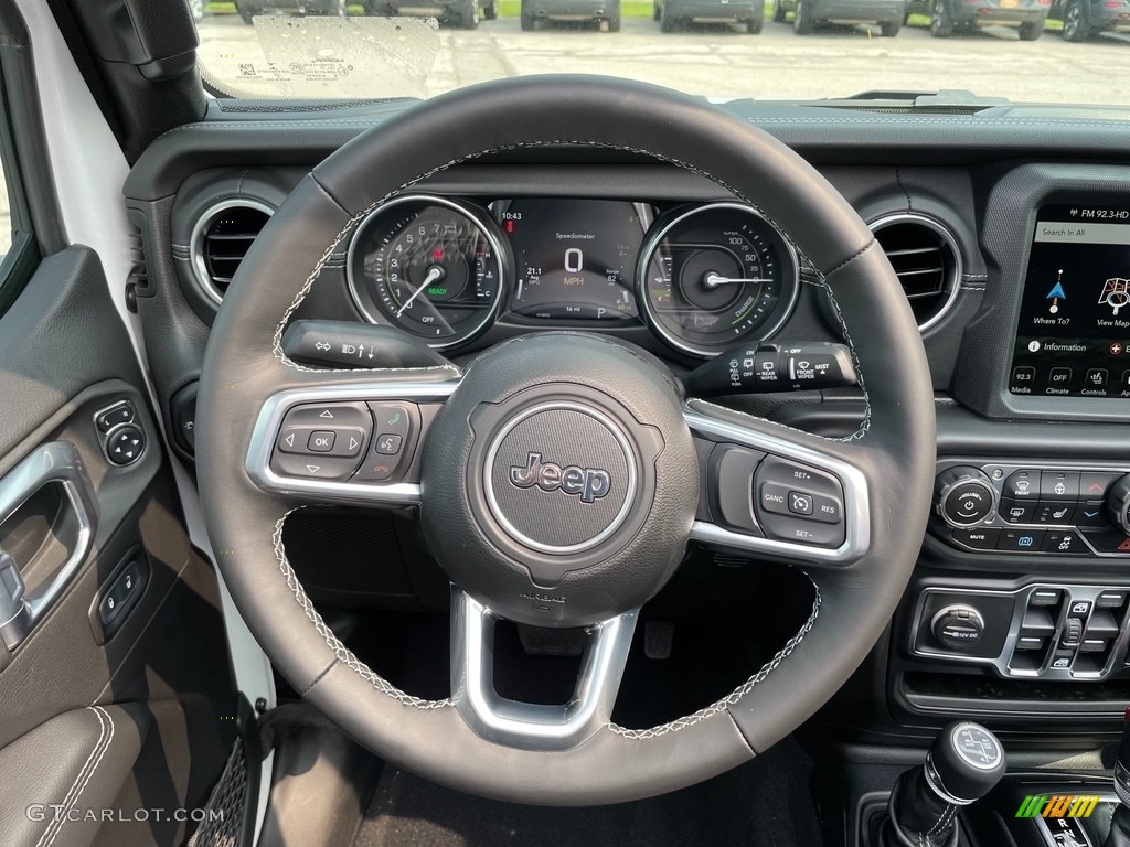 2021 Jeep Wrangler Unlimited Sahara 4xe Hybrid Black Steering Wheel Photo #142537547