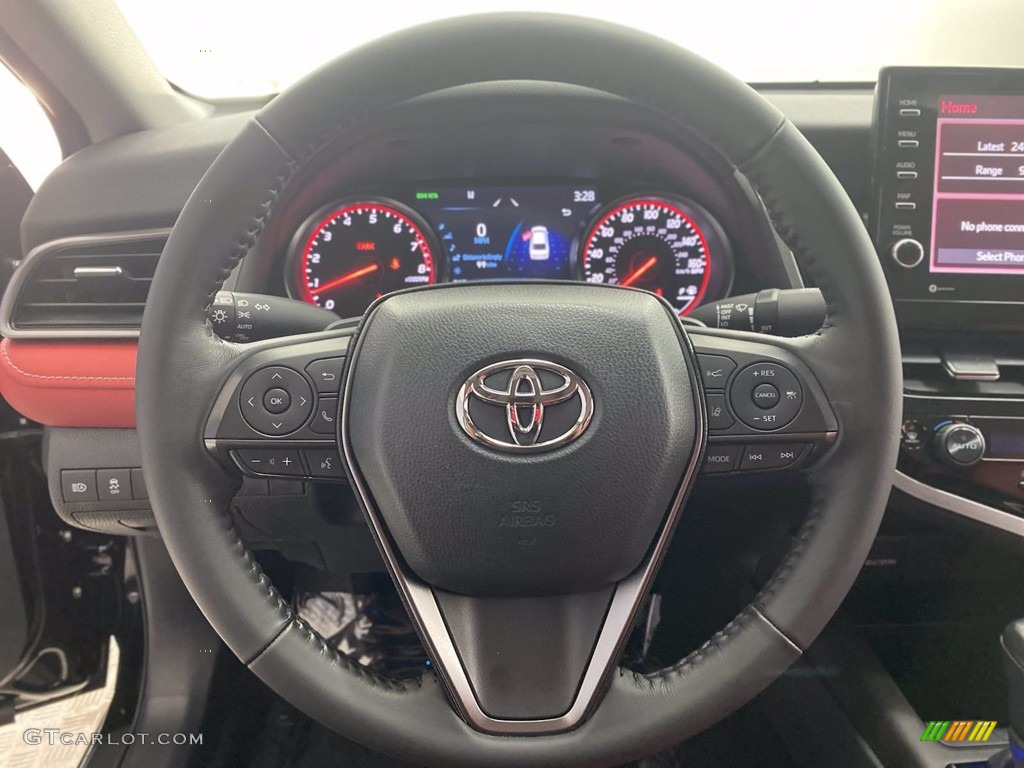2021 Toyota Camry XSE Cockpit Red Steering Wheel Photo #142538949