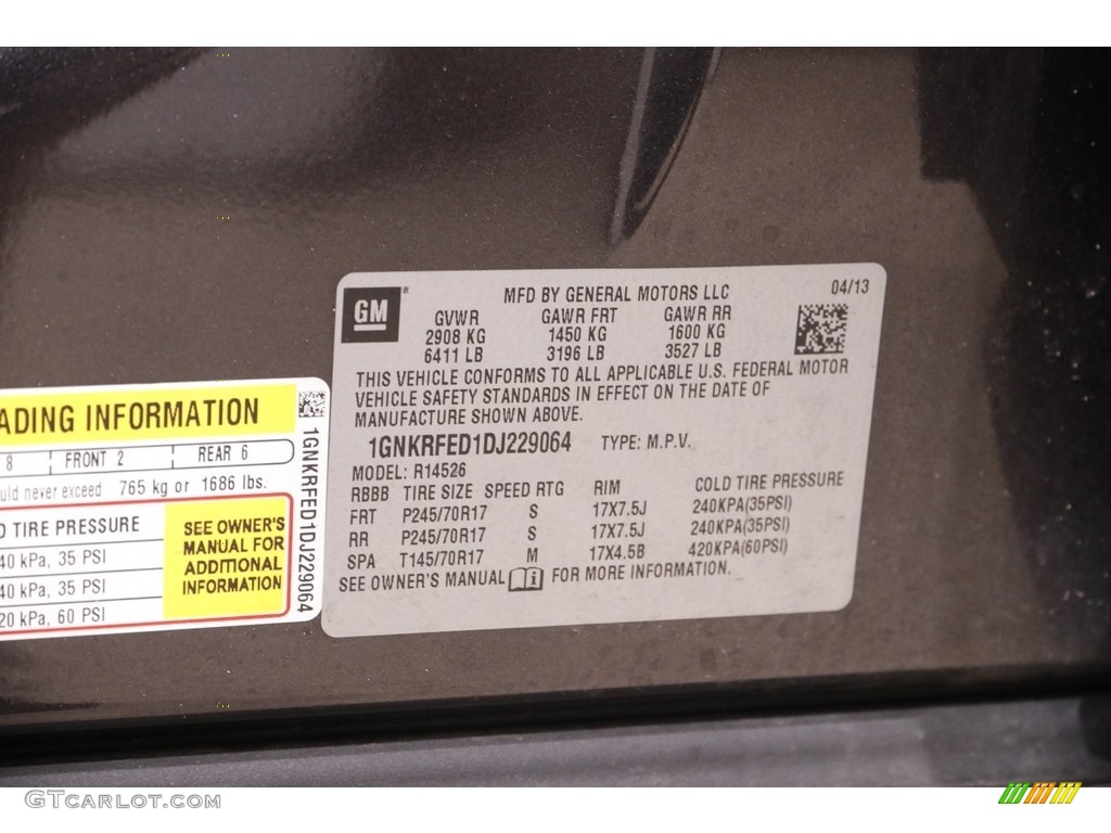 2013 Traverse LS - Tungsten Metallic / Dark Titanium/Light Titanium photo #19