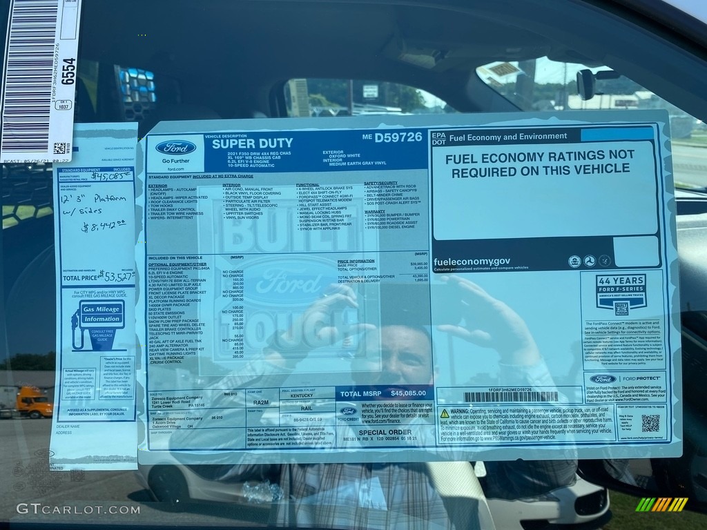 2021 Ford F350 Super Duty XL Crew Cab 4x4 Stake Truck Window Sticker Photos
