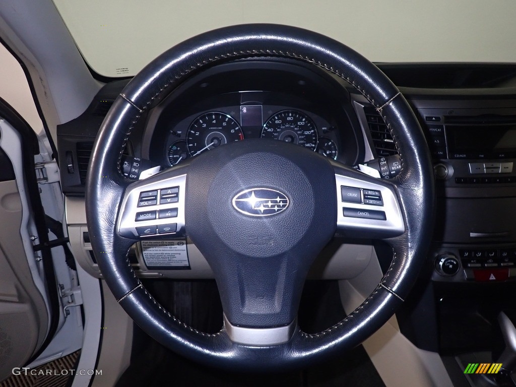 2012 Subaru Outback 2.5i Premium Warm Ivory Steering Wheel Photo #142543332