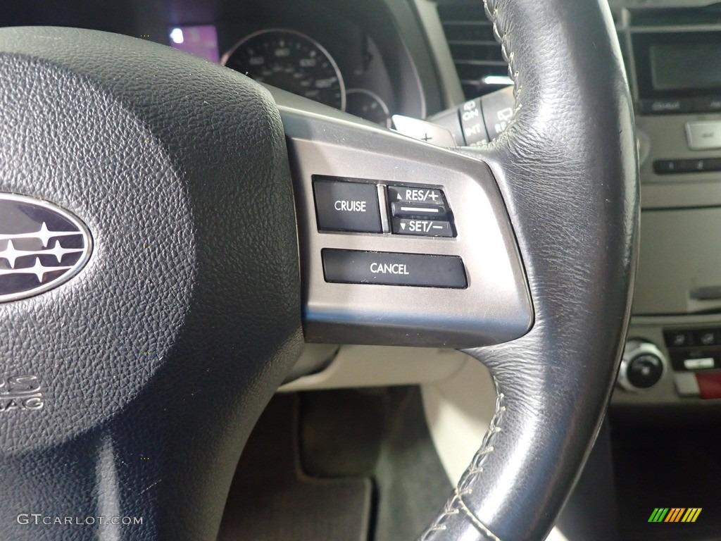 2012 Subaru Outback 2.5i Premium Warm Ivory Steering Wheel Photo #142543407