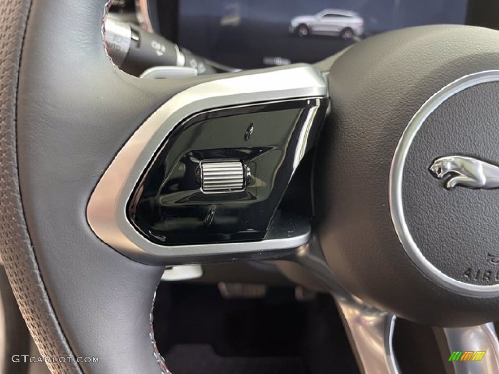 2021 Jaguar F-PACE SVR Ebony/Ebony Steering Wheel Photo #142548213