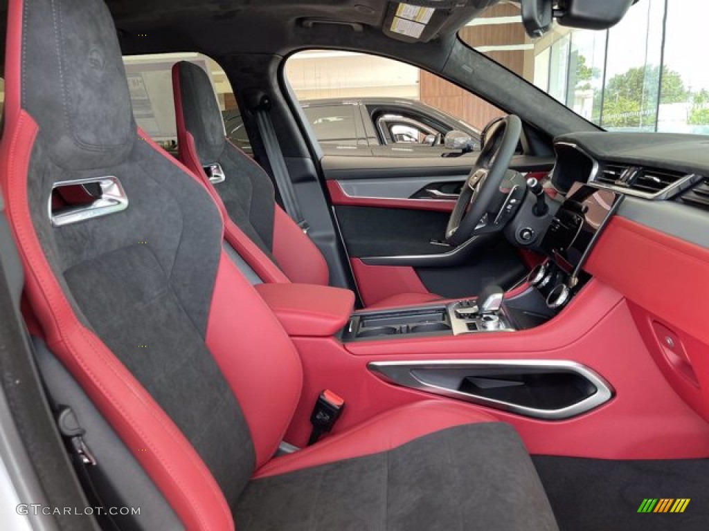 Ebony/Mars Red Interior 2021 Jaguar F-PACE SVR Photo #142548532