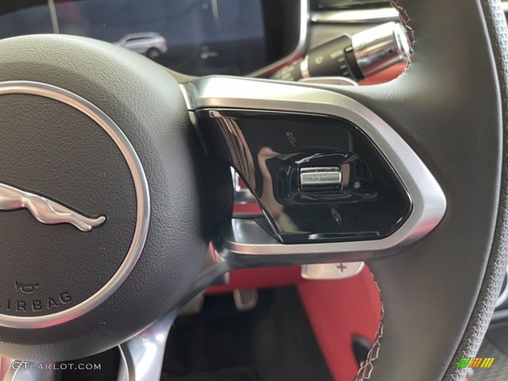 2021 Jaguar F-PACE SVR Ebony/Mars Red Steering Wheel Photo #142548826