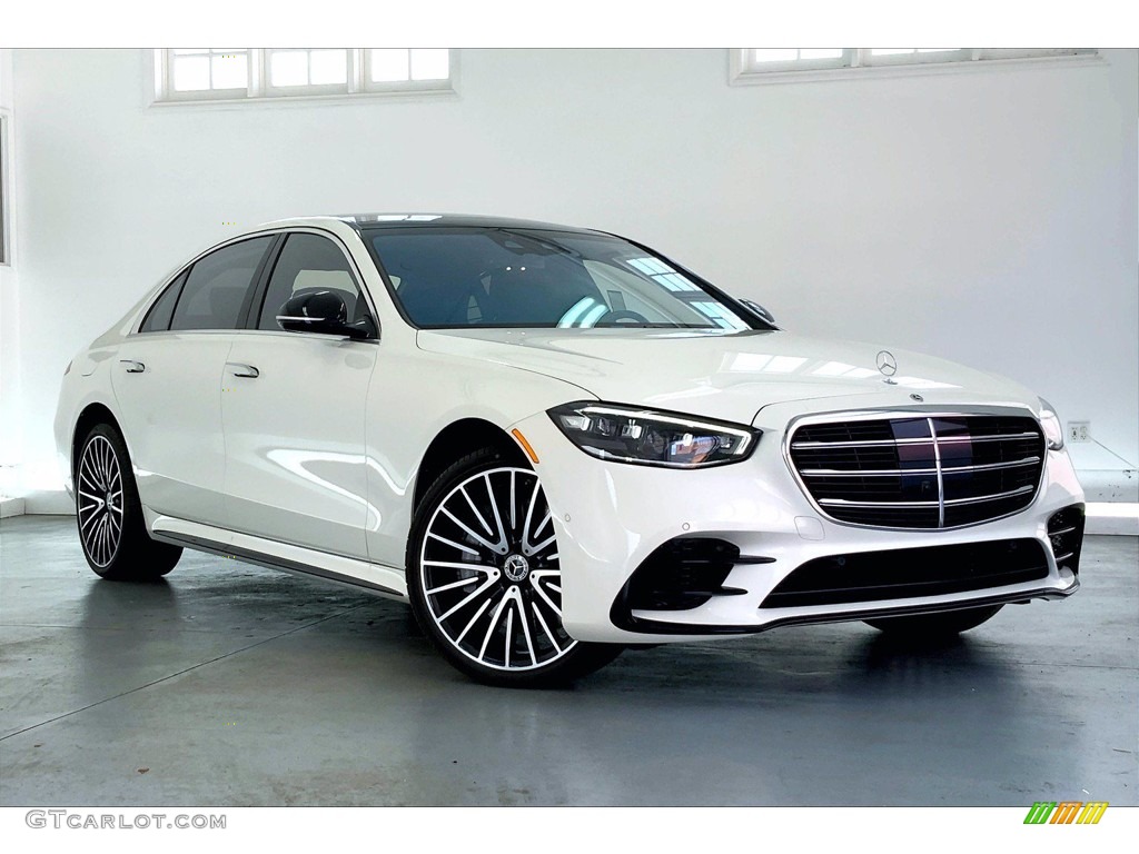 designo Diamond White Metallic 2021 Mercedes-Benz S 580 4Matic Sedan Exterior Photo #142548940