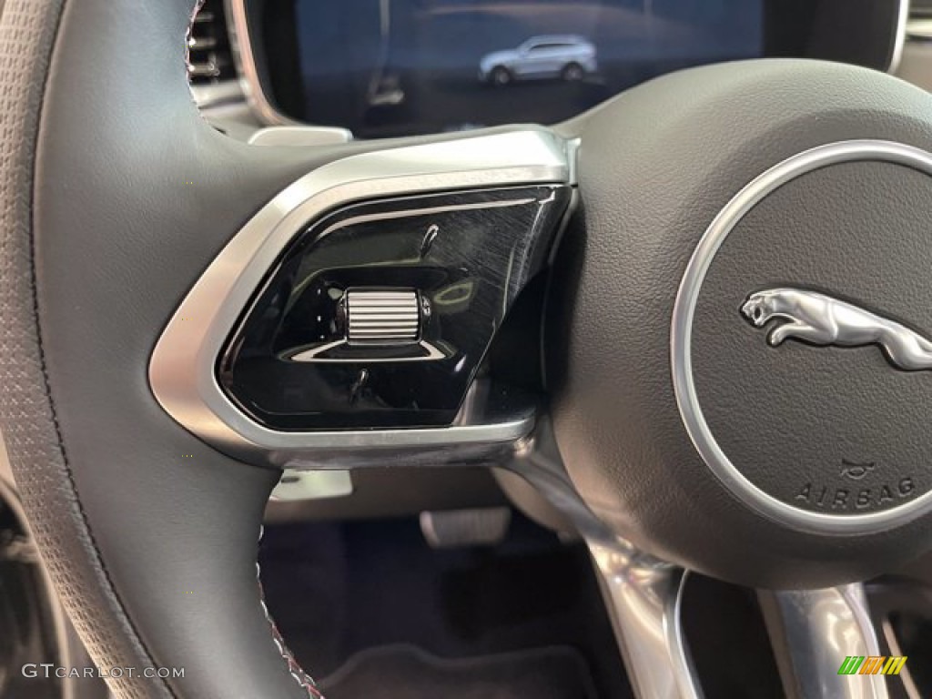 2021 Jaguar F-PACE SVR Ebony/Ebony Steering Wheel Photo #142549369