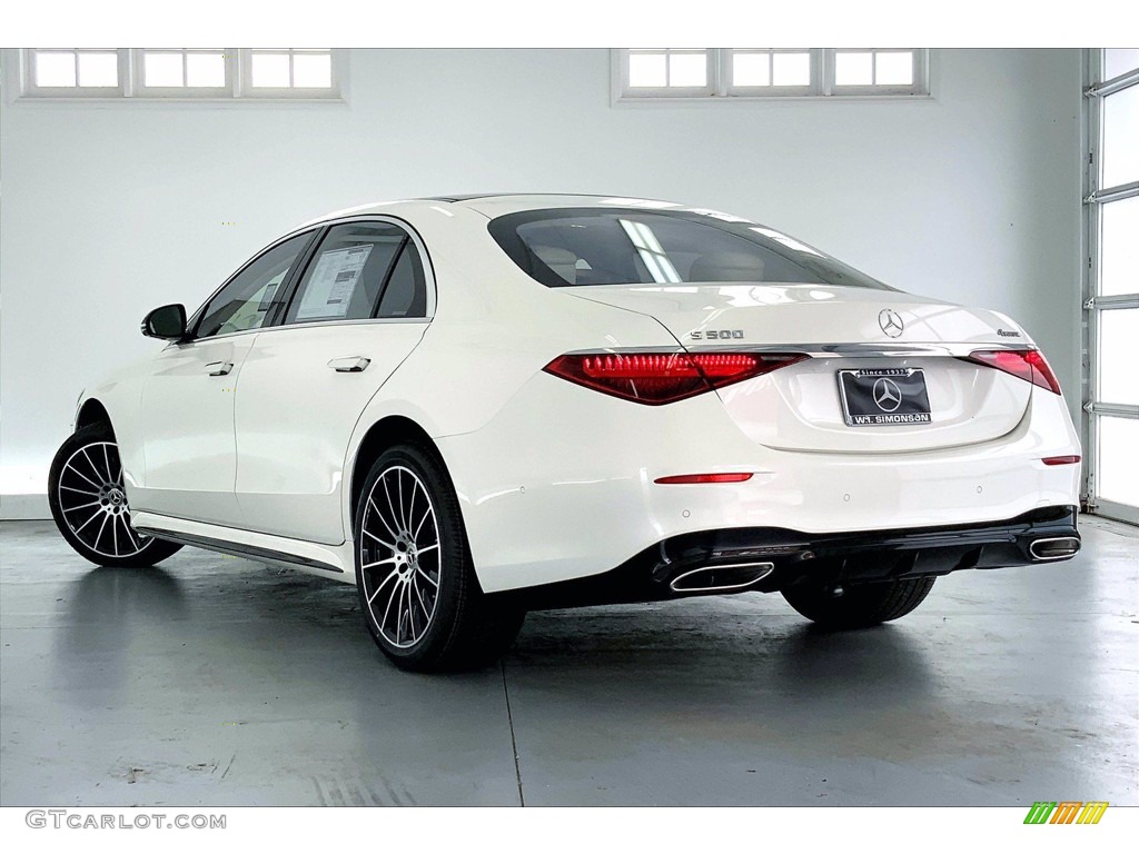 2021 S 500 4Matic Sedan - designo Diamond White Metallic / Macchiato Beige/Magma Grey photo #2