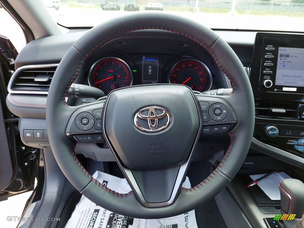 2021 Toyota Camry TRD Black/Red Steering Wheel Photo #142557967
