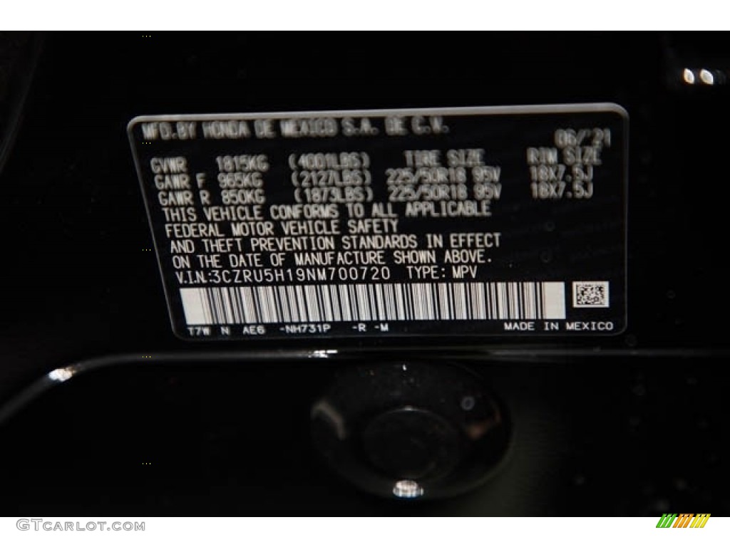 2022 Honda HR-V Sport Color Code Photos