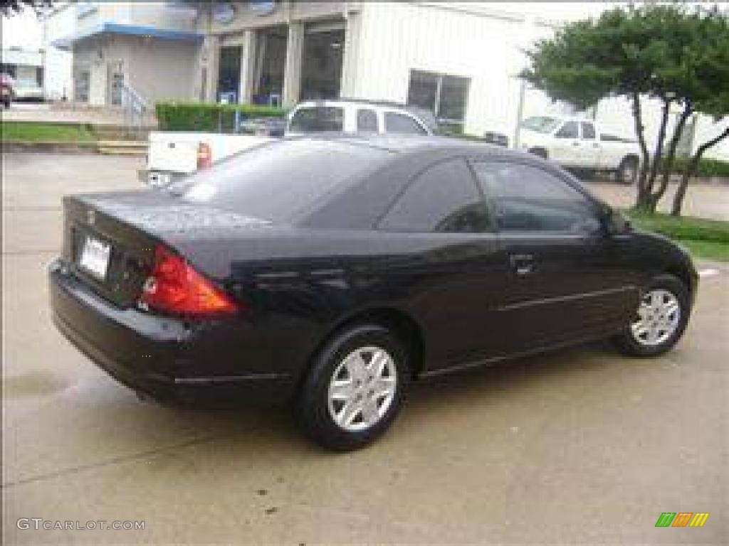 2003 Civic LX Coupe - Nighthawk Black Pearl / Black photo #2
