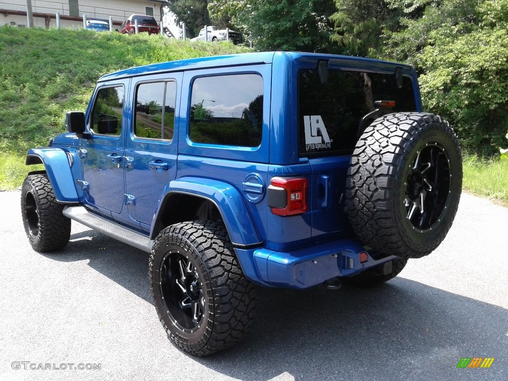 2020 Wrangler Unlimited Sahara 4x4 - Ocean Blue Metallic / Black photo #8
