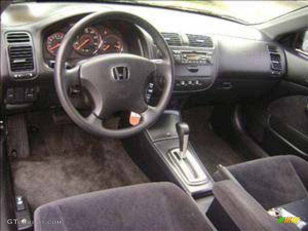 2003 Civic LX Coupe - Nighthawk Black Pearl / Black photo #5