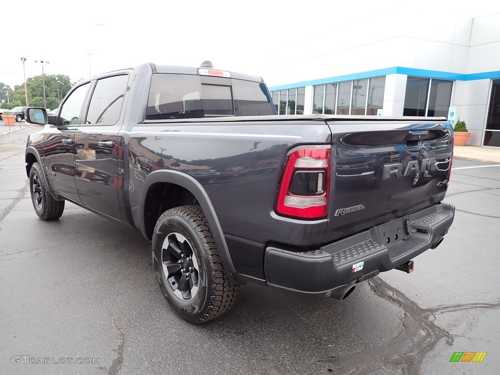 2019 1500 Rebel Crew Cab 4x4 - Maximum Steel Metallic / Black/Red photo #4