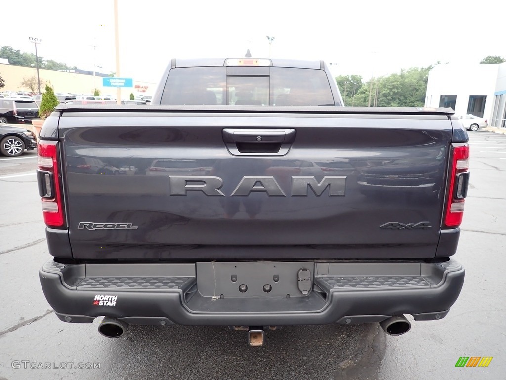 2019 1500 Rebel Crew Cab 4x4 - Maximum Steel Metallic / Black/Red photo #6
