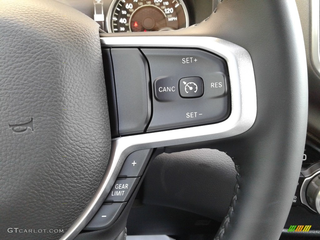2021 Ram 1500 Big Horn Quad Cab 4x4 Black Steering Wheel Photo #142570041