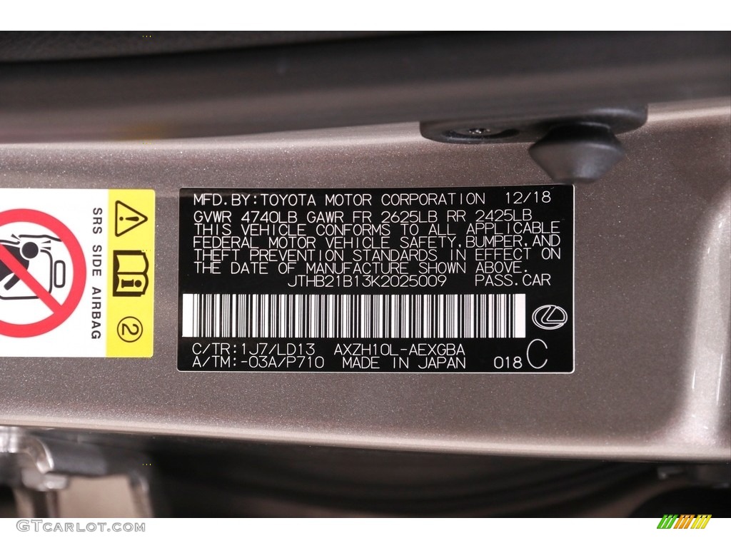 2019 ES Color Code 1J7 for Atomic Silver Photo #142570662