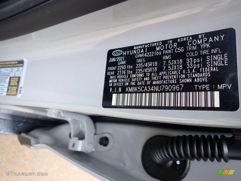 2022 Hyundai Kona Limited AWD Color Code Photos
