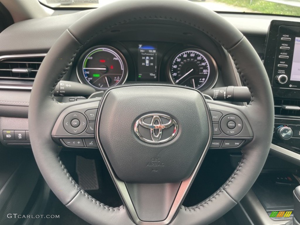 2021 Toyota Camry SE Hybrid Black Steering Wheel Photo #142573950