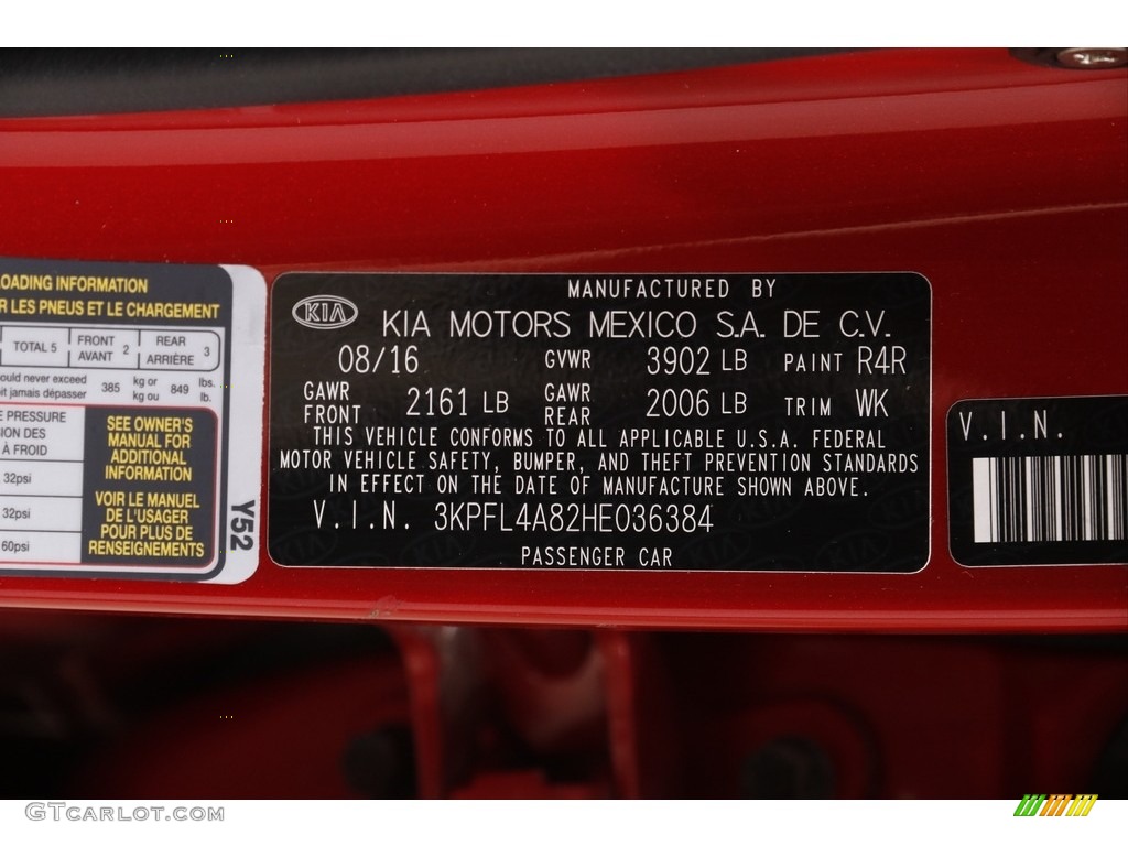 2017 Forte Color Code R4R for Currant Red Photo #142574379