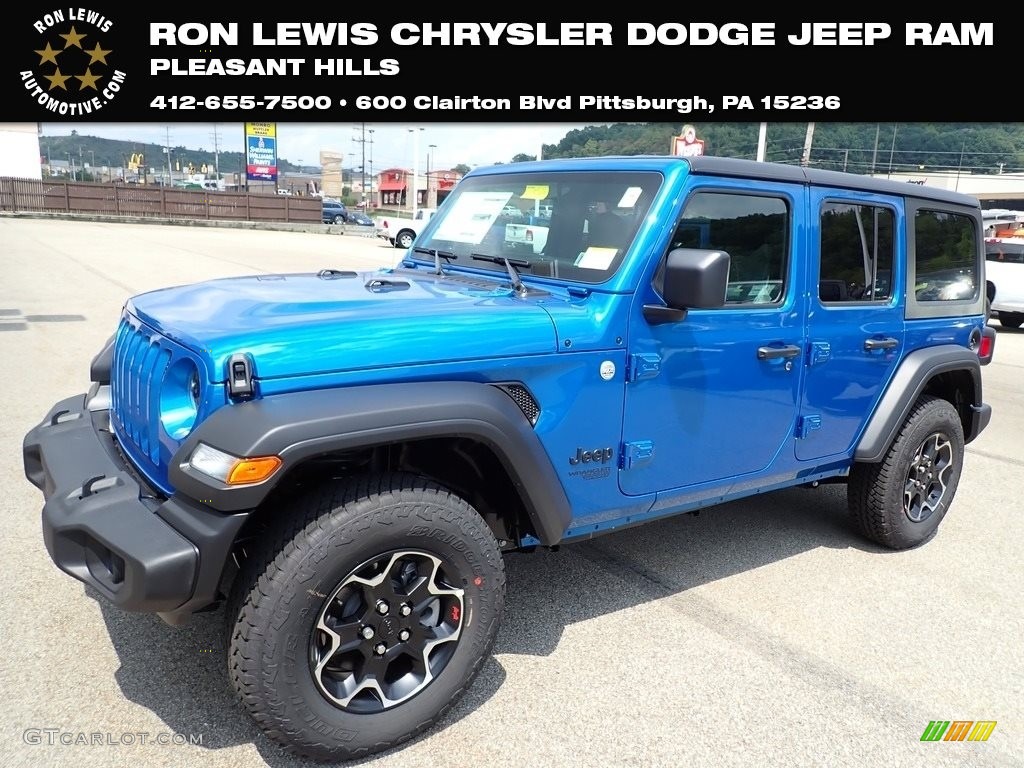 2021 Wrangler Unlimited Sport 4x4 - Hydro Blue Pearl / Black photo #1