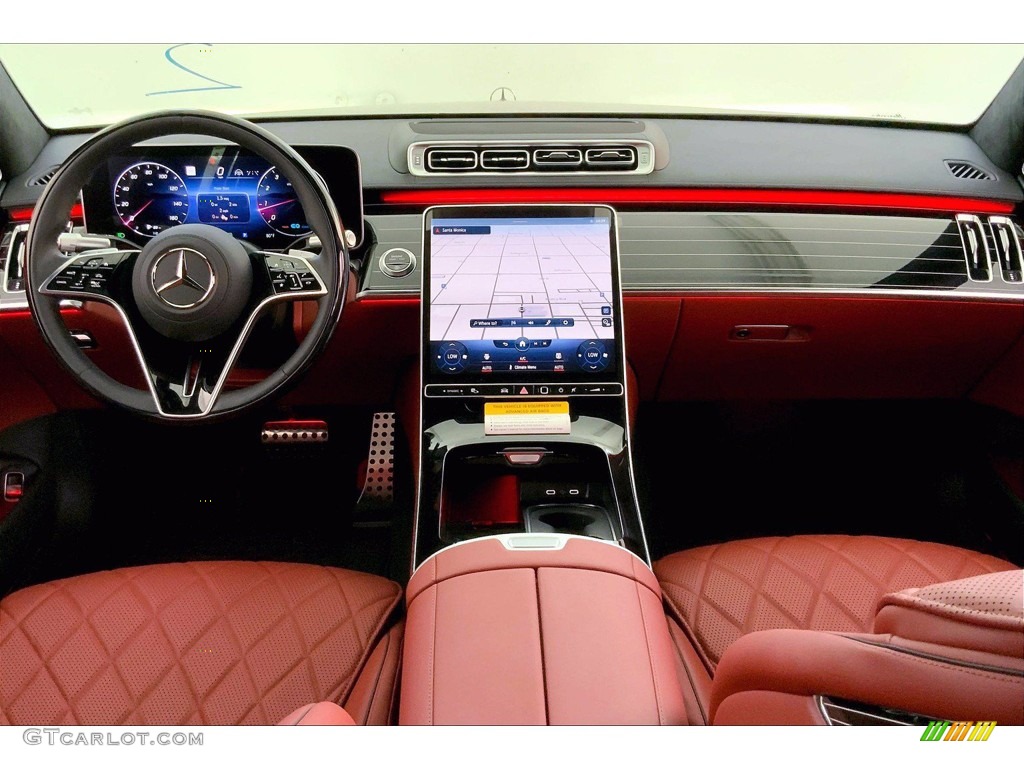 2021 Mercedes-Benz S 580 4Matic Sedan Carmine Red/Black Dashboard Photo #142577190