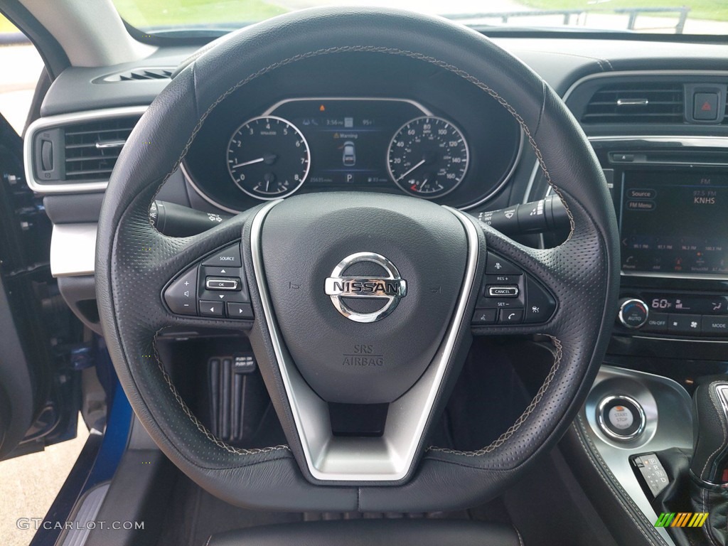 2020 Nissan Maxima SL Charcoal Steering Wheel Photo #142580443
