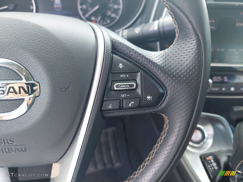2020 Nissan Maxima SL Charcoal Steering Wheel Photo #142580494