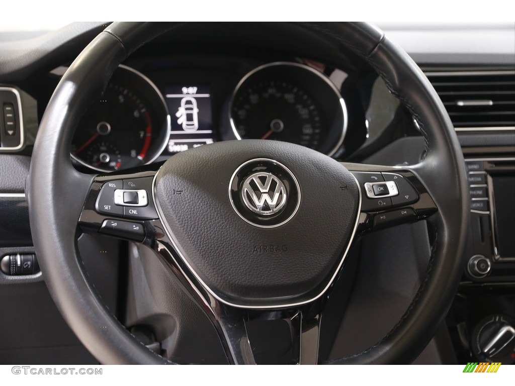 2016 Volkswagen Jetta SEL Titan Black Steering Wheel Photo #142582660