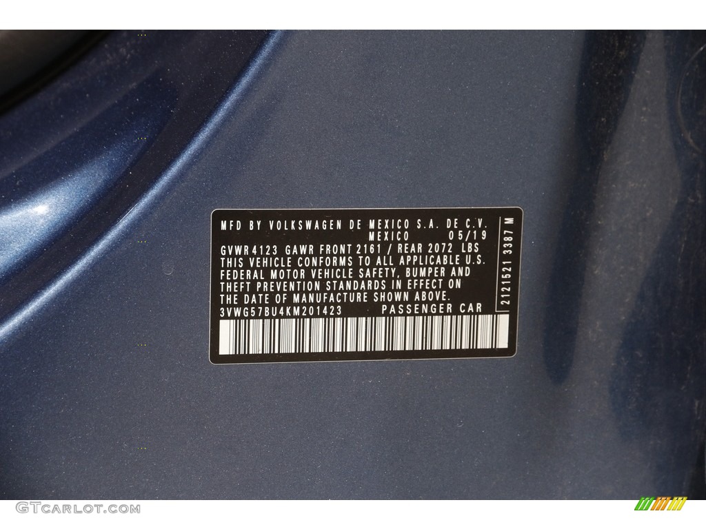 2019 Jetta SEL - Blue Silk Metallic / Dark Beige photo #20