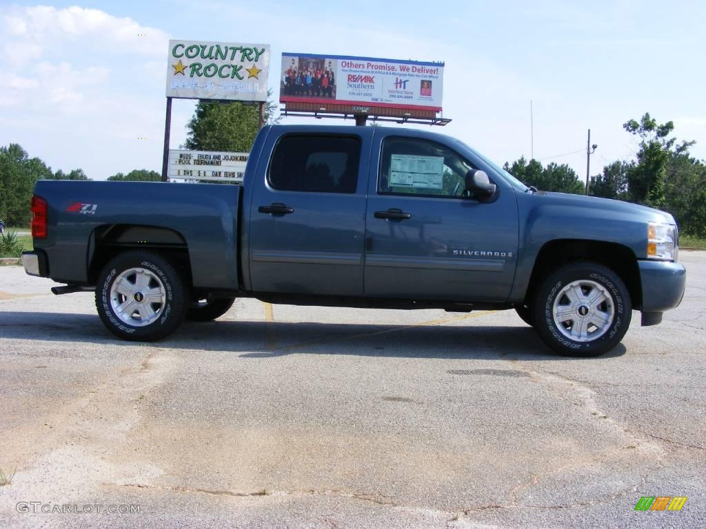 2009 Silverado 1500 LT Crew Cab 4x4 - Blue Granite Metallic / Ebony photo #5