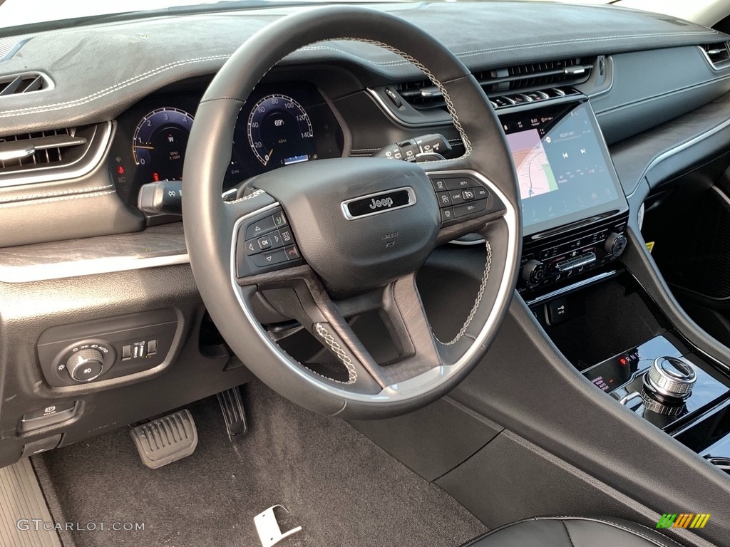 2021 Jeep Grand Cherokee L Limited 4x4 Black Steering Wheel Photo #142587600