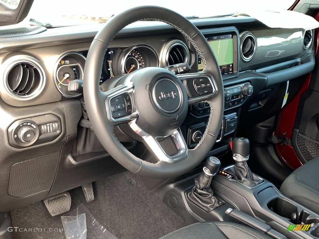 2021 Jeep Wrangler Unlimited Sahara 4x4 Black Dashboard Photo #142587934