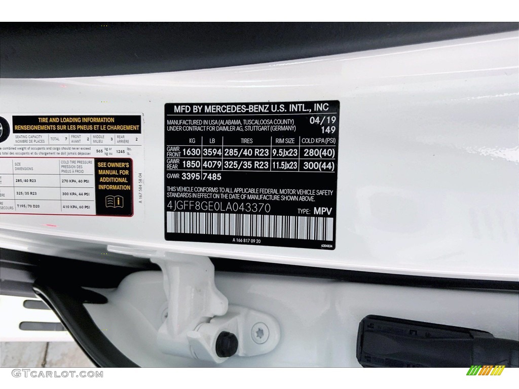 2020 Mercedes-Benz GLS 580 4Matic Color Code Photos