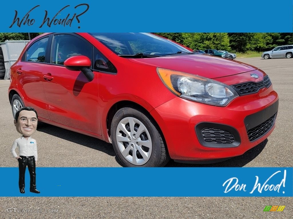 2012 Rio Rio5 LX Hatchback - Signal Red / Beige photo #1