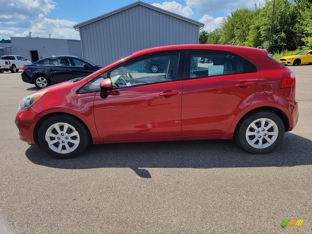 2012 Rio Rio5 LX Hatchback - Signal Red / Beige photo #4