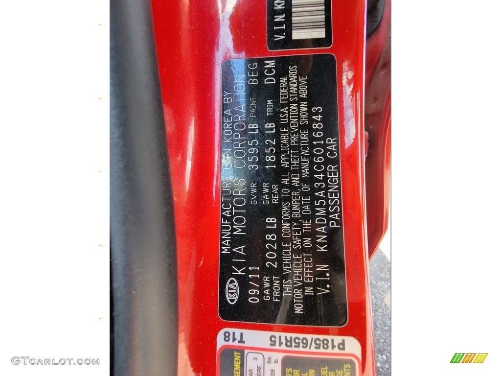 2012 Rio Rio5 LX Hatchback - Signal Red / Beige photo #24