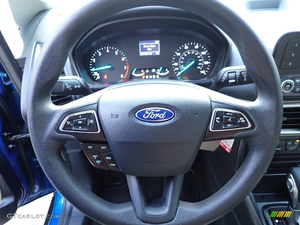 2018 Ford EcoSport S Medium Light Stone Steering Wheel Photo #142597832