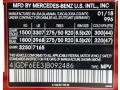 996: designo Cardinal Red Metallic 2018 Mercedes-Benz GLS 450 4Matic Color Code