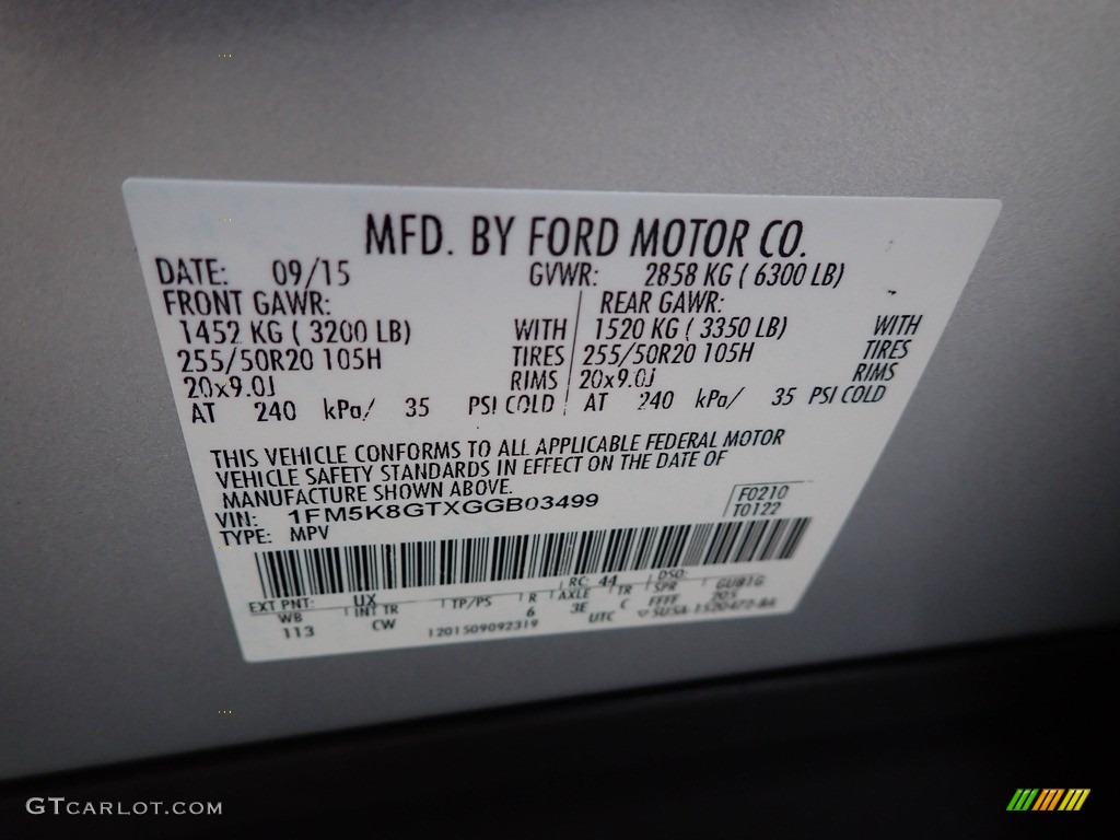 2016 Explorer Sport 4WD - Ingot Silver Metallic / Ebony Black photo #27
