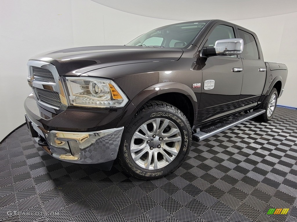 2017 1500 Laramie Longhorn Crew Cab 4x4 - Luxury Brown Pearl / Canyon Brown/Light Frost Beige photo #6
