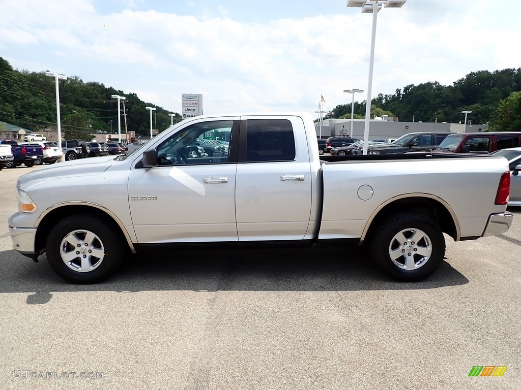 2012 Ram 1500 SLT Quad Cab 4x4 - Bright Silver Metallic / Light Pebble Beige/Bark Brown photo #2
