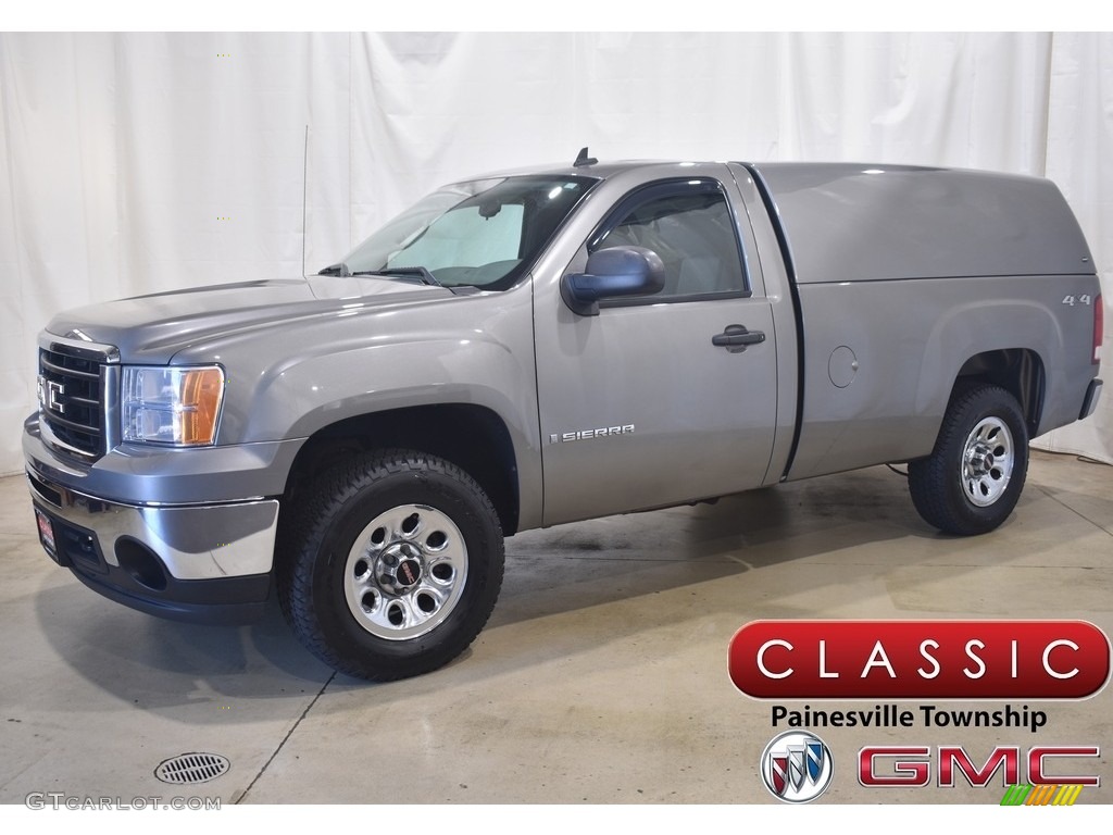 2009 Sierra 1500 Work Truck Regular Cab 4x4 - Steel Gray Metallic / Dark Titanium photo #1