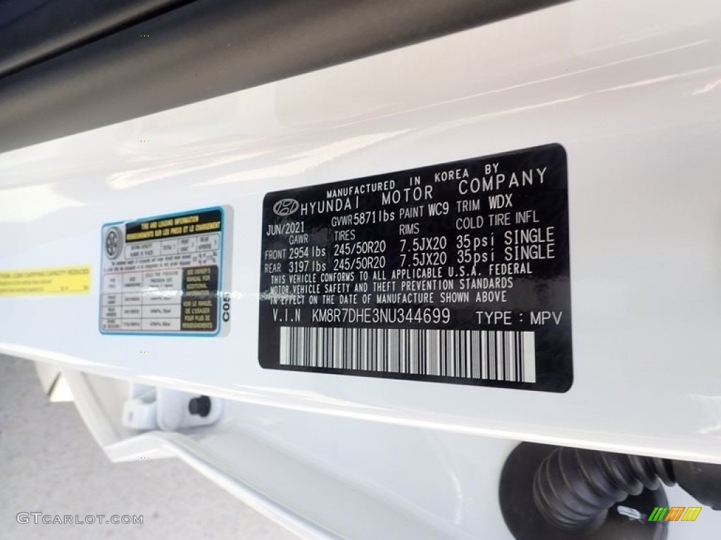 2022 Hyundai Palisade Calligraphy AWD Color Code Photos