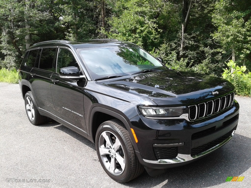 Diamond Black Crystal Pearl 2021 Jeep Grand Cherokee L Limited 4x4 Exterior Photo #142608677