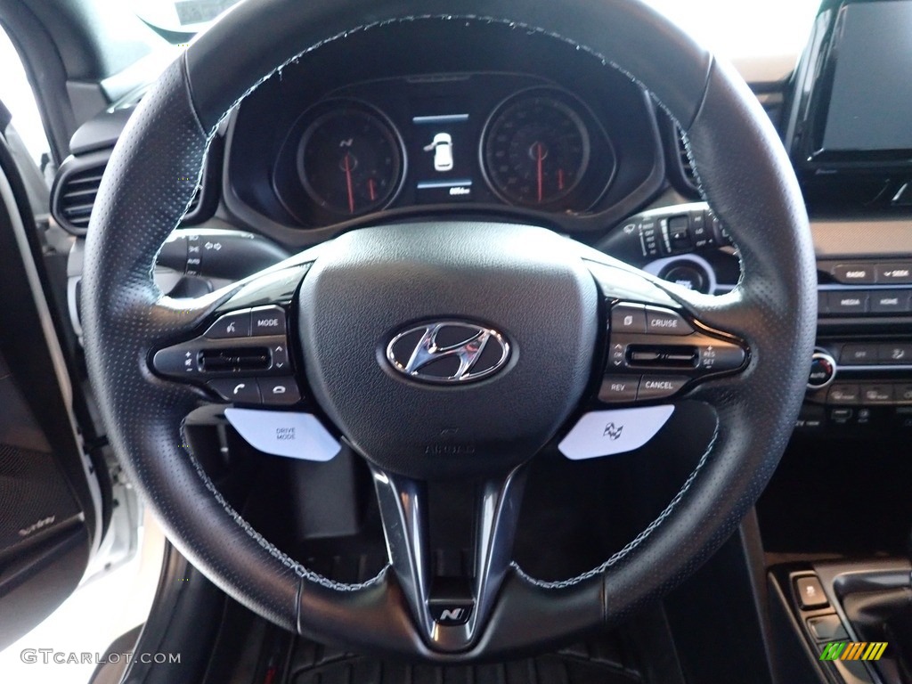 2020 Hyundai Veloster N Black Steering Wheel Photo #142609589