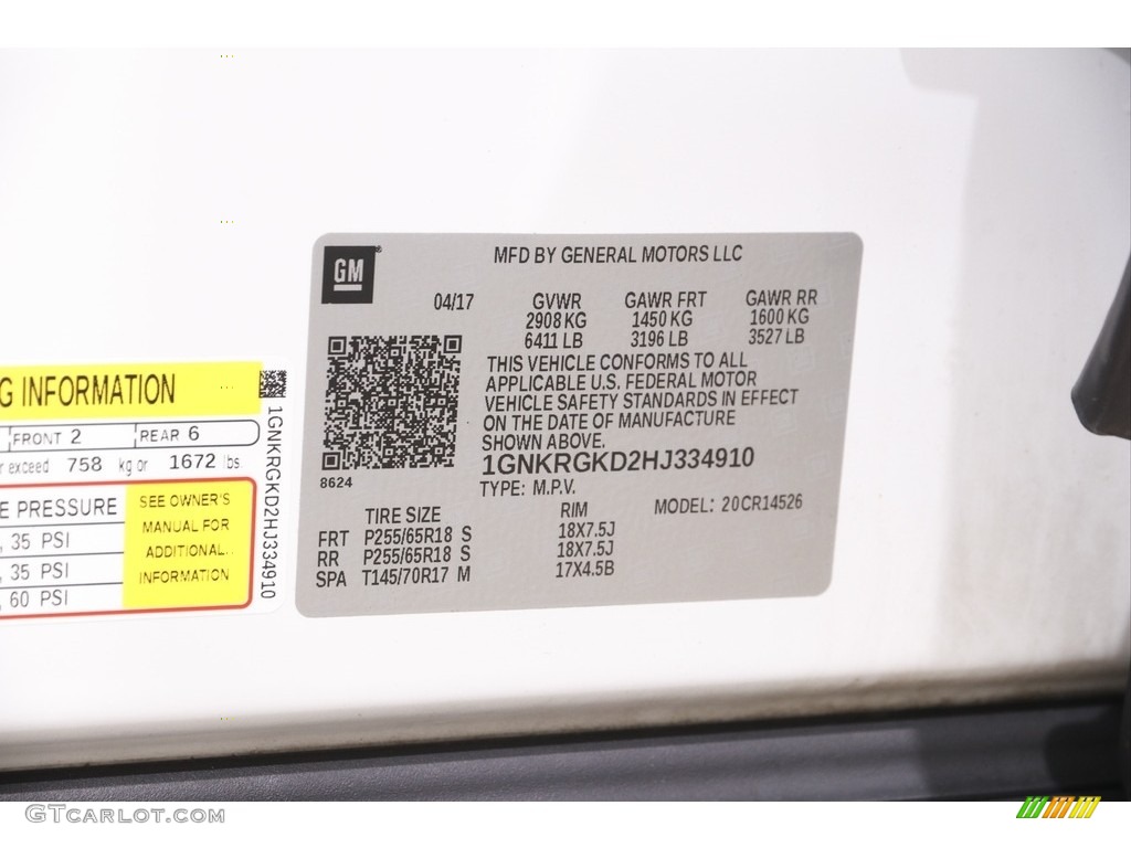 2017 Traverse LT - Summit White / Dark Titanium/Light Titanium photo #20