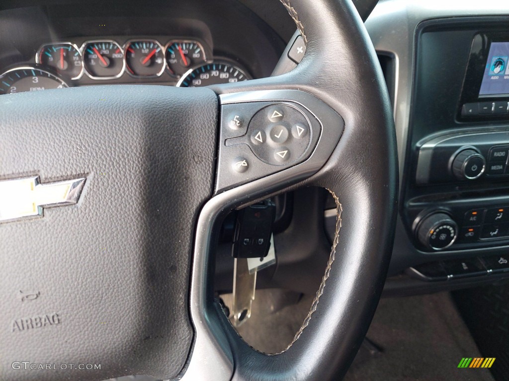2015 Chevrolet Silverado 2500HD LT Crew Cab Jet Black Steering Wheel Photo #142611552