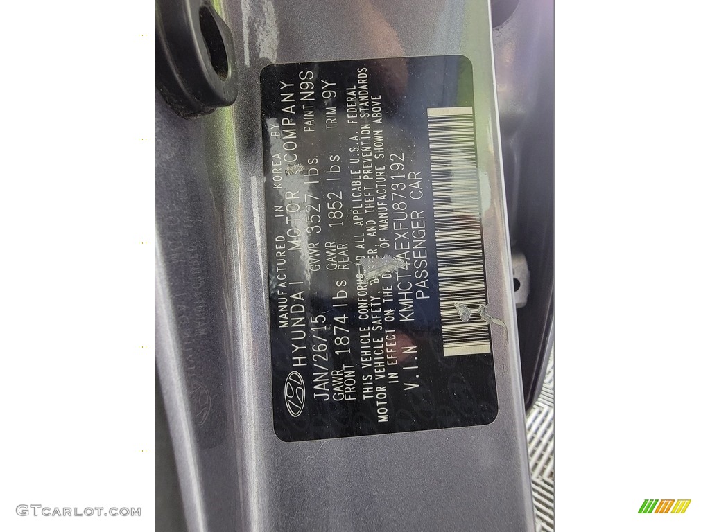 2015 Accent Color Code N9S for Triathlon Gray Photo #142611588