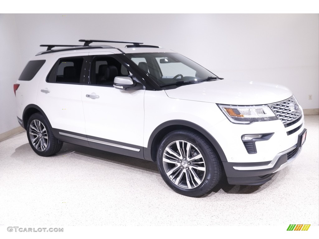2018 Explorer Platinum 4WD - White Platinum / Ebony Black photo #1